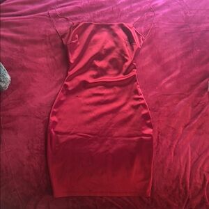 Elegant Red Satin Dress